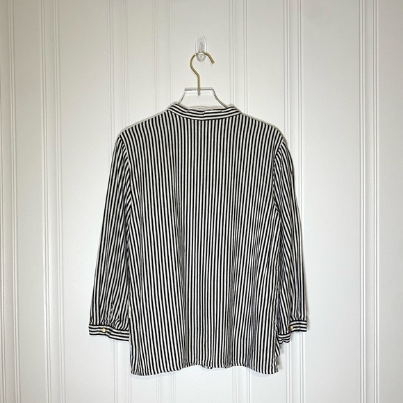 Zara Striped Button Down Shirt with Ruffles - Picture 3 of 3
